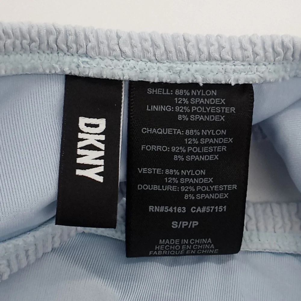 DKNY Textured Bralette Bikini Top Light Blue S